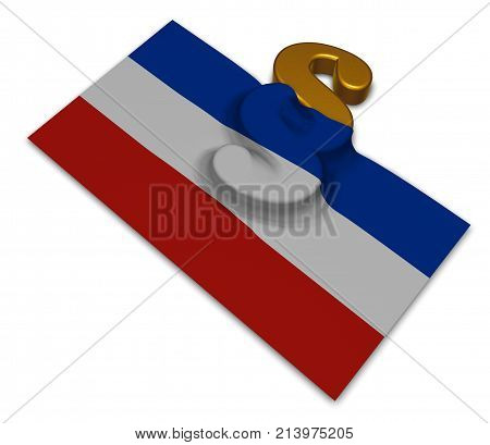 paragraph symbol and flag of schleswig-holstein - 3d rendering