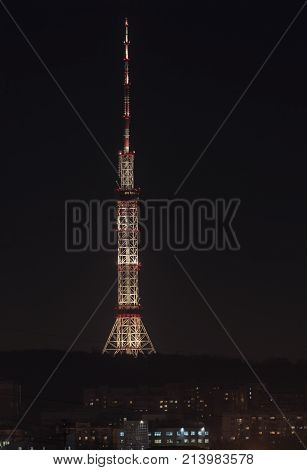 Kiev TV Tower -  is a 385 m-high (1,263 ft) lattice steel tower built in 1973 in Kyiv, Ukraine