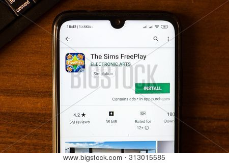 Ivanovsk, Russia - June 26, 2019: The Sims Freeplay App On The Display Of Smartphone Or Tablet.