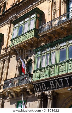 Geleneksel Malta balkon, Valletta, Malta