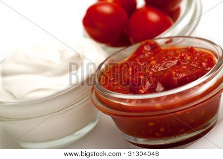 Crème sure, de rattrapage et de tomate