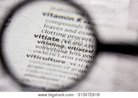 Word Or Phrase Vitiate In A Dictionary