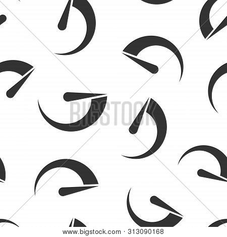 Speedometer Level Sign Icon Seamless Pattern Background. Accelerate Vector Illustration On White Iso