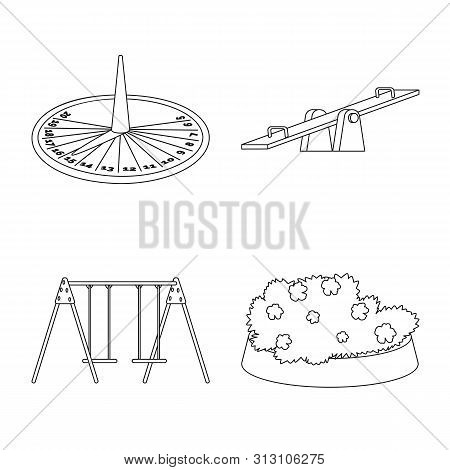 Vector Design Of Landscape And Nature Logo. Set Of Landscape And City Vector Icon For Stock.