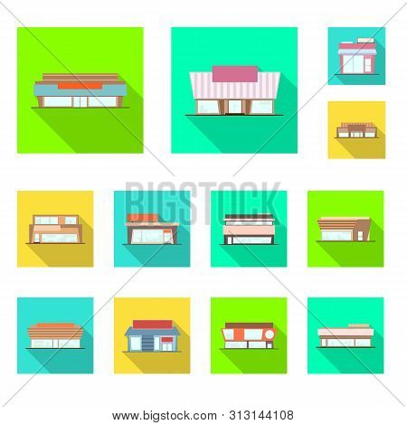 Vector Design Of Boutique And Construction Sign. Collection Of Boutique And Cityscape Stock Vector I
