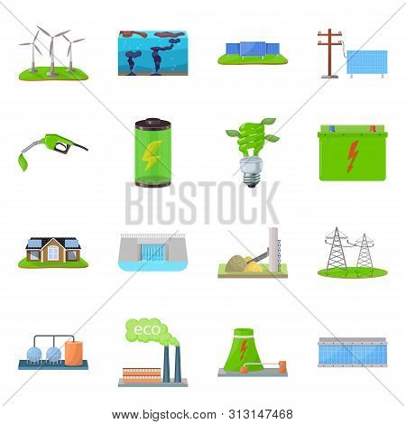 Vector Illustration Of Ecology And Nature Sign. Collection Of Ecology And Planet Vector Icon For Sto