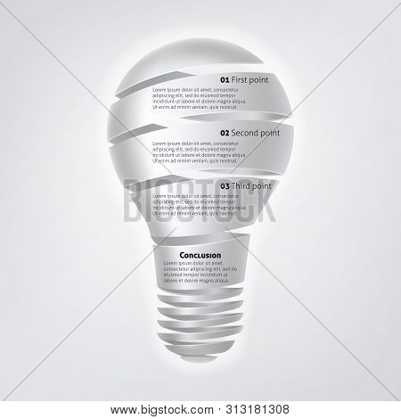 A Light Bulb Info Graphic Concept. Could Be A Metaphor For Brainstorming Or Coming Up With An Idea, 
