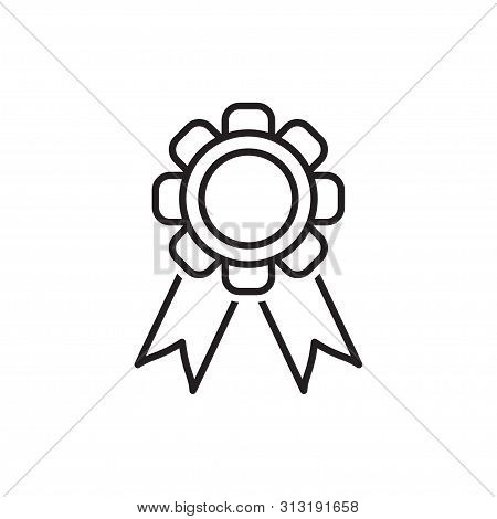 Line Award Sign With Badge Icon Vector Illustration