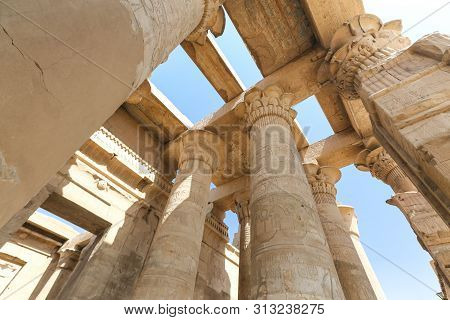 Column In Kom Ombo Temple, Aswan, Egypt