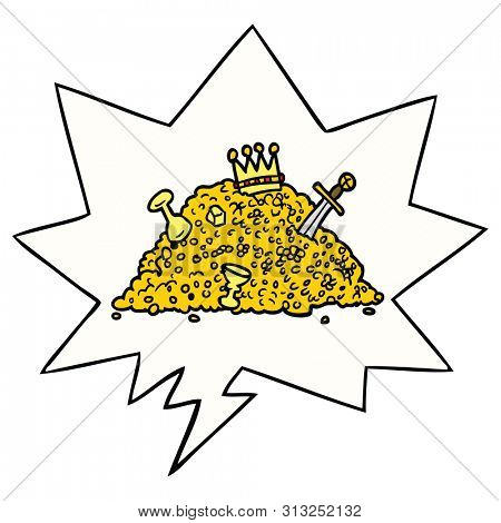 cartoon ple of treasure with speech bubble