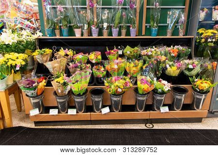 Orlando, Fl/usa - 04/24/19: Flowers On Display At Publix Grocery Store In Orlando, Florida Waiting T