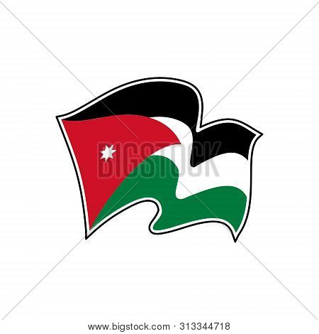 Flag Of Jordan. Jordan Vector Flag. National Symbol Of Jordan