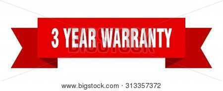 3 Year Warranty Ribbon. 3 Year Warranty Isolated Sign. 3 Year Warranty Banner