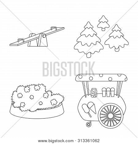 Vector Illustration Of Landscape And Nature Sign. Collection Of Landscape And City Stock Vector Illu