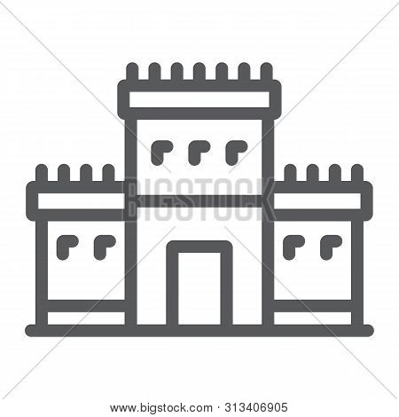 Solomon Temple In Jerusalem Line Icon, Religion And Hebrew, Jewish Tabernacle Sign, Vector Graphics,