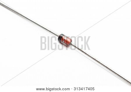Zener Diode Electronic Component Close Up Shot On White Background