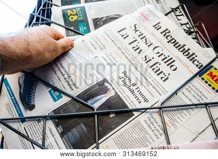Paris, France - Jul 24, 2019: Boris Johnson Appears On Cover Page Of The German Die Welt Newspaper A