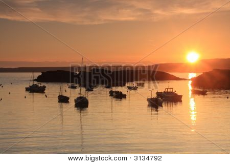 Pôr do sol na Trearddur Bay