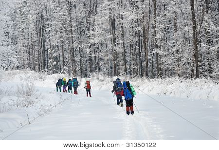 joukkue talvella vaeltajat