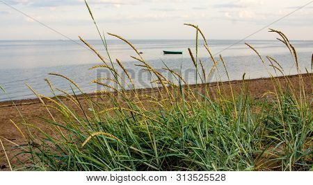 Sandy Beach And Sunset At The Bay