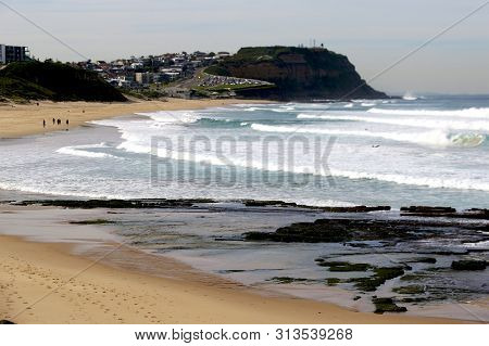 Merewether Beach Looking South In Newcastle, Nsw, Australia