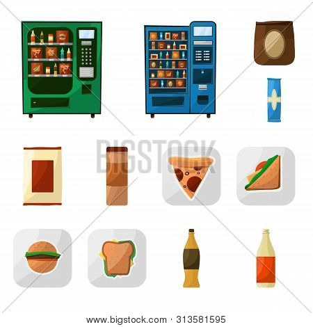Vector Design Of Vending And Service Icon. Set Of Vending And Snack Stock Vector Illustration.