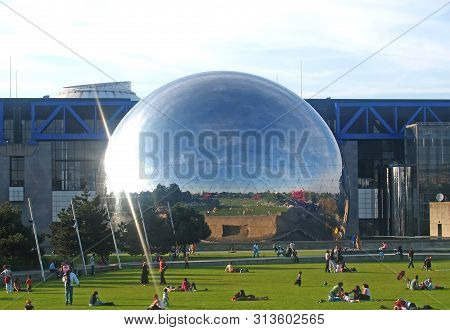 Paris, France - September 08, 2007: Spherical Movie Theater Around La Viliet