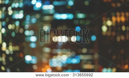 Blurred Abstract Bokeh Background Of San Francisco City Lights At Night