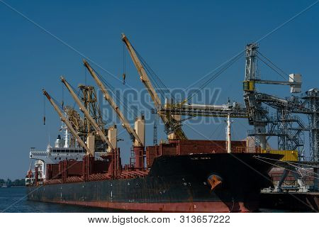 Details Of Dockside Cranes At The Europort Harbour In Rostock