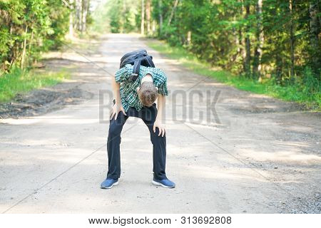 Teenager Boy Lost Alone In The Countryside And Scared In The Forest