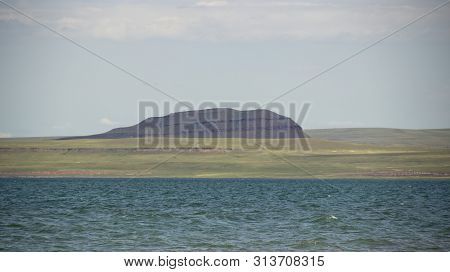 Chalpan Mountain In Tashtypsky District Of Khakassia, The View From The Bele Lake