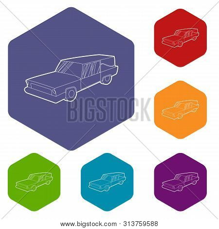 Hearse Icon. Outline Illustration Of Hearse Vector Icon For Web