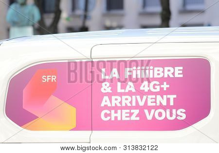 Paris France - May 23, 2019: Sfr Internet Mobile Phone Company France