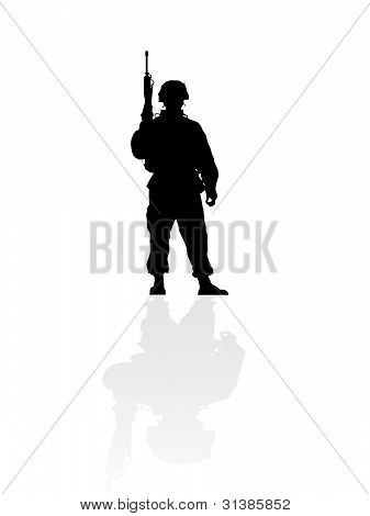 รูปเงาดำของทหาร