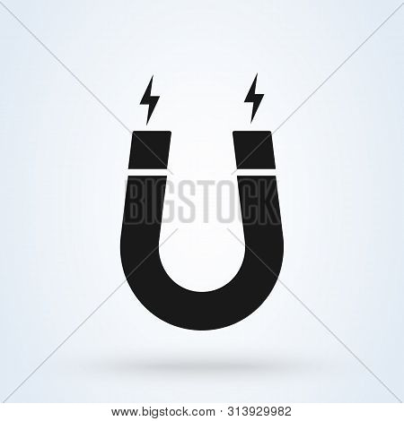 Magnet And Magnetism Simple Vector Modern Icon Design Illustration.