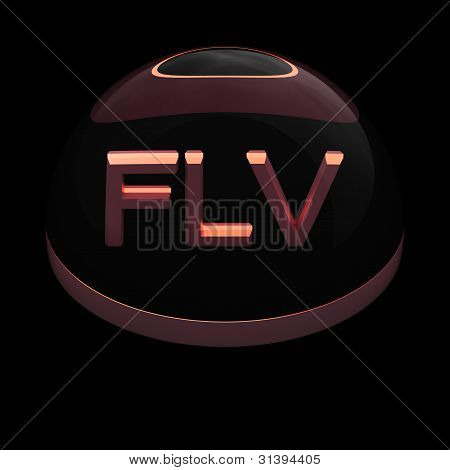 3D stil fil format ikon - FLV