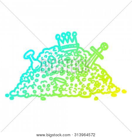 cold gradient line drawing of a ple of treasure