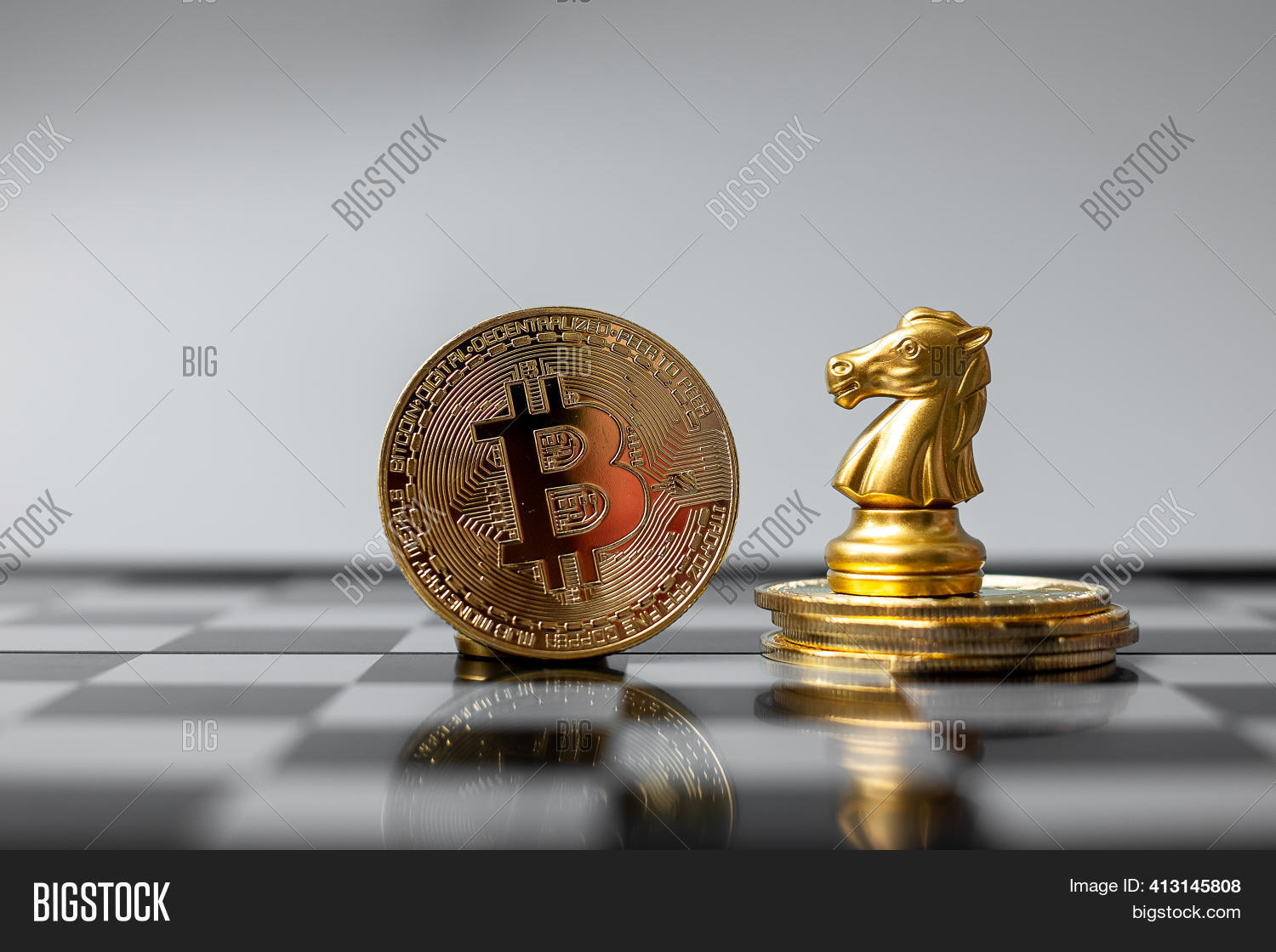 Golden Bitcoin Image Photo Free Trial Bigstock