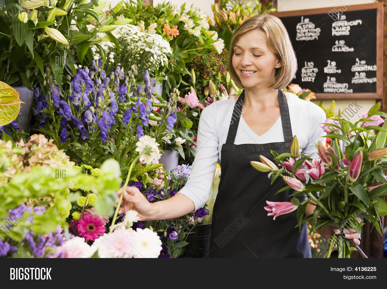 Woman Working Flower Image & Photo (Free Trial) Bigstock