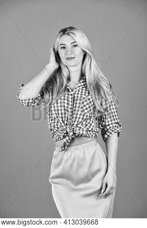 Life In Pink Color. Beauty And Fashion. Sexy Blonde Wear Vintage Clothes. Retro Woman With Makeup. B