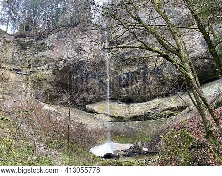 Waterfall Sulzigbachfall (waterfall Sulzigbach Or Sulzigbachfall Wasserfall) In The Sulzigtobel Ravi