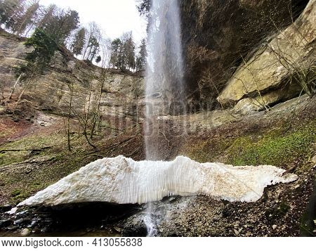 Waterfall Sulzigbachfall (waterfall Sulzigbach Or Sulzigbachfall Wasserfall) In The Sulzigtobel Ravi
