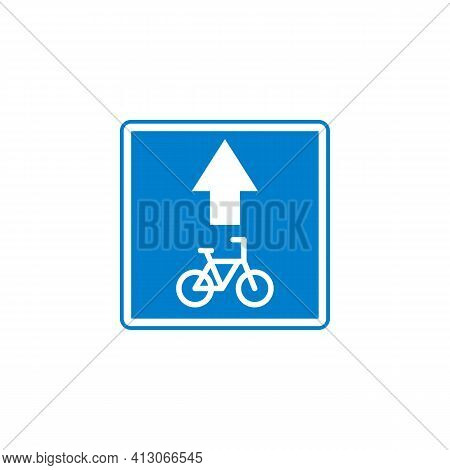Bicycle Road Sign Flat Icon, Bicycle Lane Traffic Vector Sign, Colorful Pictogram Isolated On White.