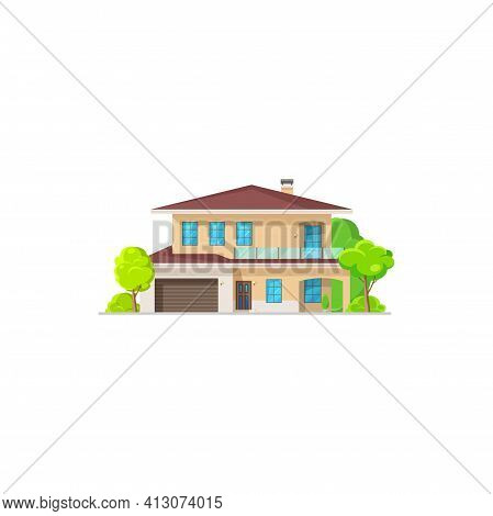 Home Or House Villa Building, Bungalow Condominium Icon, Vector Real Estate. Residential Property An