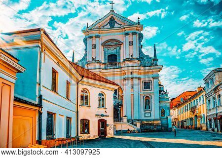 Catholic Church Of St. Theresa On Street Gates Of Dawn In The Historic Part Of The Old City Of Vilnu