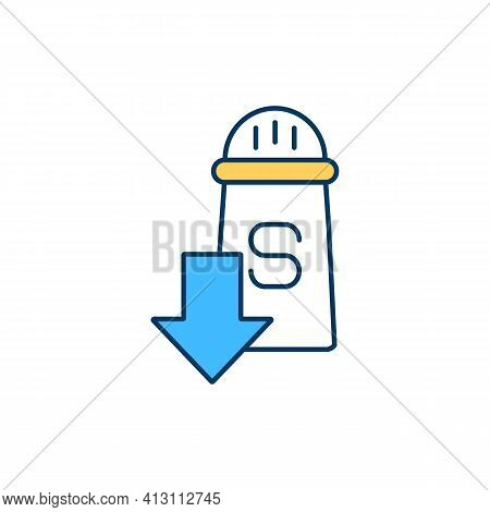 Low-sodium Diet Rgb Color Icon. Managing With Hyponatremia. Hyponatremic Dehydration. Daily Salt Int