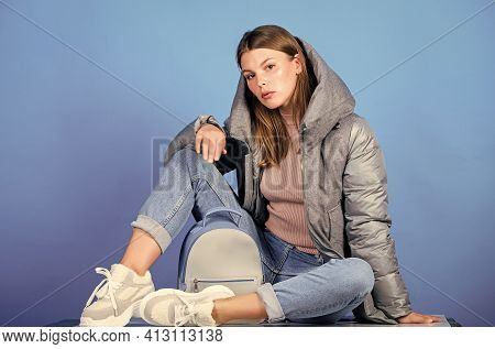 Purposeful Layering Is Perfect Way To Achieve Warmth. Little Backpack. Aesthetically Pleasing Style.