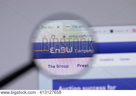New York, Usa - 18 March 2021: Enbw Company Logo Icon On Website, Illustrative Editorial