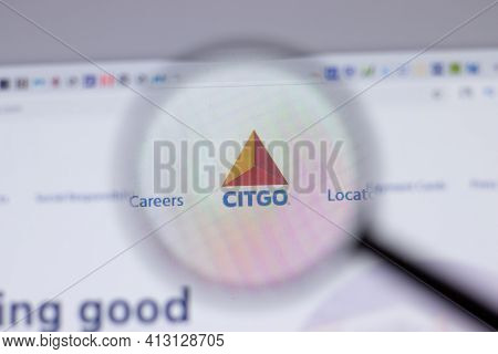 New York, Usa - 18 March 2021: Citgo Company Logo Icon On Website, Illustrative Editorial