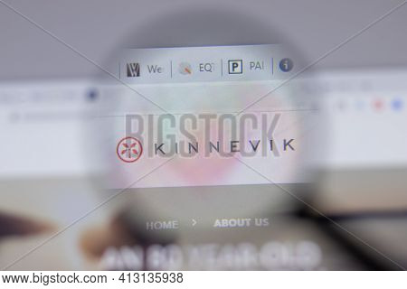 New York, Usa - 18 March 2021: Kinnevik Company Logo Icon On Website, Illustrative Editorial